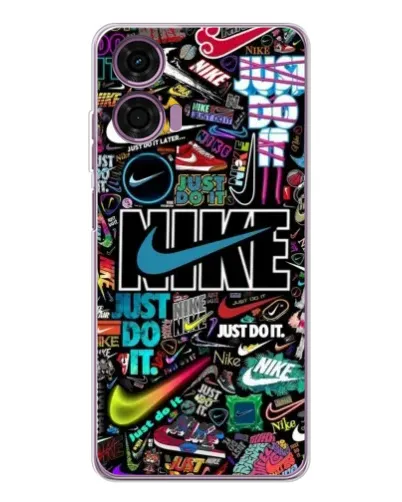 Чехол для Motorola Moto E14 с картинкой «Яркий коллаж Nike» Чехол для Motorola Moto E14 с картинкой «Яркий коллаж Nike»