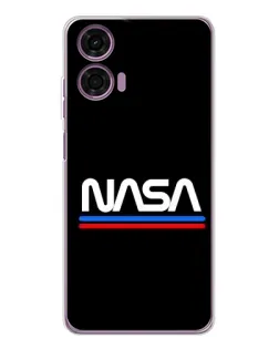 Чехол для Motorola Moto E14 с картинкой «NASA — классика Red Blue»