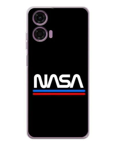 Чехол для Motorola Moto E14 с картинкой «NASA — классика Red Blue»