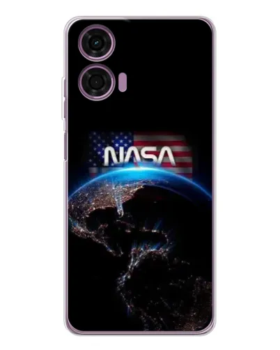 Чехол для Motorola Moto E14 с картинкой «Земля из космоса NASA»