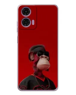 Чехол для Motorola Moto E14 с картинкой «Bored Ape в красном» Чехол для Motorola Moto E14 с картинкой «Bored Ape в красном»