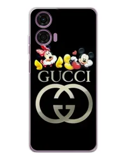 Чехол для Motorola Moto E14 с картинкой «Gucci — герои Disney»