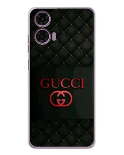 Чехол для Motorola Moto E14 с картинкой «Gucci — стеганый черный»