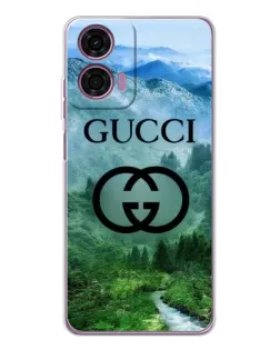 Чехол для Motorola Moto E14 с картинкой «Gucci — горный пейзаж»