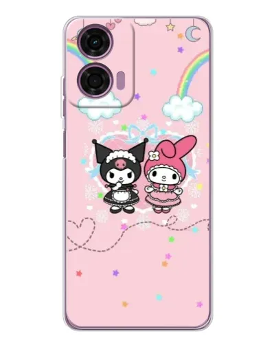 Чехол для Motorola Moto E14 с картинкой «My Melody и Kuromi»