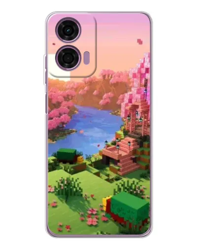 Чехол для Motorola Moto E14 с картинкой «Розовое дерево Minecraft» Чехол для Motorola Moto E14 с картинкой «Розовое дерево Minecraft»