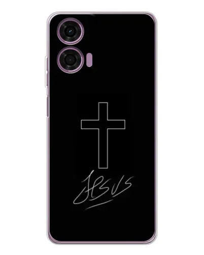 Чехол для Motorola Moto E14 с картинкой «Графический крест Jesus» Чехол для Motorola Moto E14 с картинкой «Графический крест Jesus»