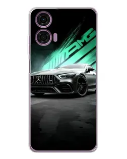 Чехол для Motorola Moto E14 с картинкой «Темный Mercedes AMG»