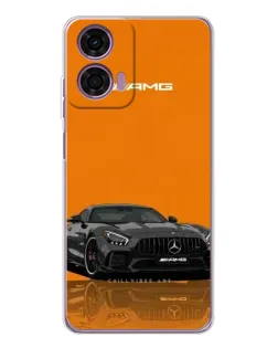 Чехол для Motorola Moto E14 с картинкой «Оранжевый Mercedes AMG»