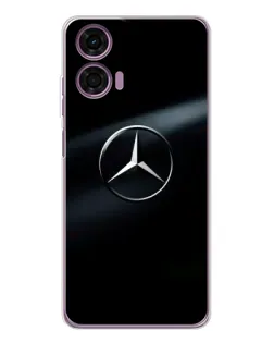 Чехол для Motorola Moto E14 с картинкой «Mercedes на металле»