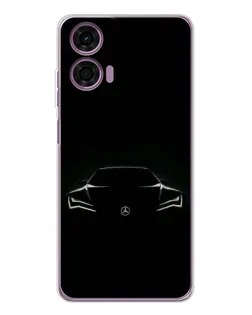Чехол для Motorola Moto E14 с картинкой «Mercedes — силуэт авто»