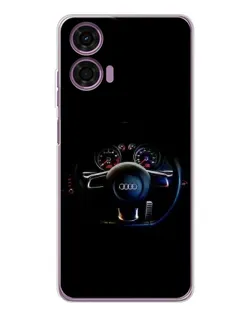 Чехол для Motorola Moto E14 с картинкой «Салон Audi — руль» Чехол для Motorola Moto E14 с картинкой «Салон Audi — руль»