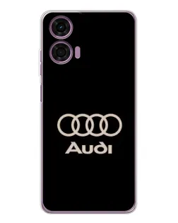 Чохол для Motorola Moto E14 з картинкою «Audi — золотий логотип»