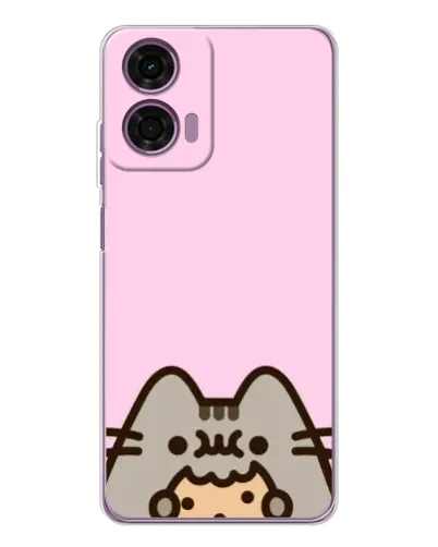 Чехол для Motorola Moto E14 с картинкой «Pusheen и печенье»