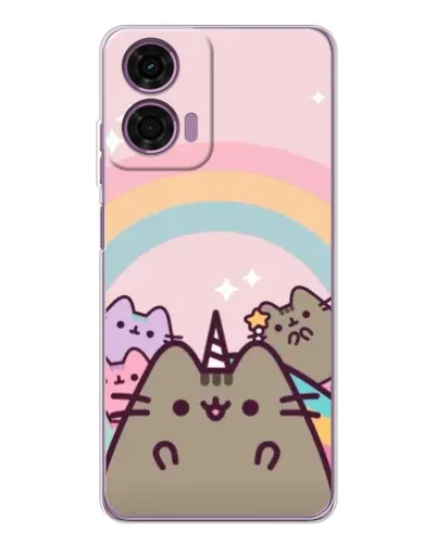 Чехол для Motorola Moto E14 с картинкой «Единорог Pusheen»
