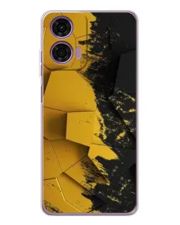Чехол для Motorola Moto E14 с картинкой «Золотые осколки геометрии»