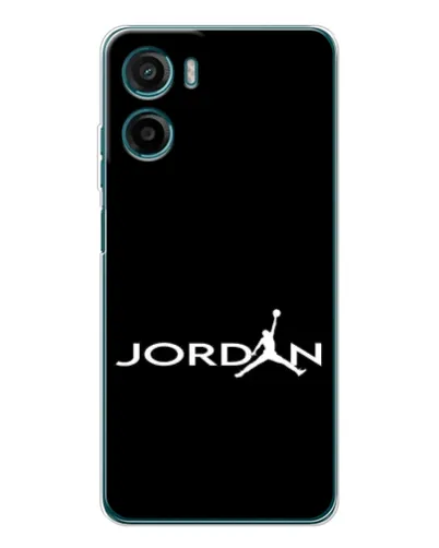 Чехол для Motorola Moto E15 с картинкой «Jordan White Logo»