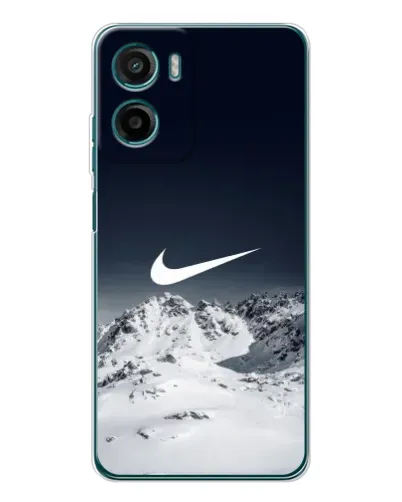 Чехол для Motorola Moto E15 с картинкой «Nike — зимние горы»