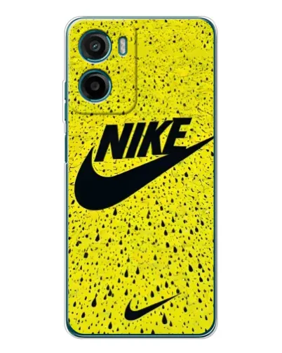 Чехол для Motorola Moto E15 с картинкой «Желтый текстурный Nike»