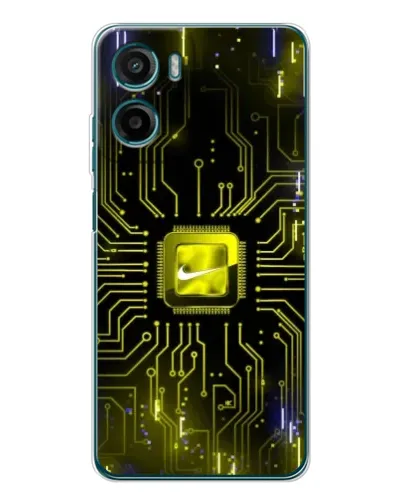 Чехол для Motorola Moto E15 с картинкой «Nike — золотая искра»