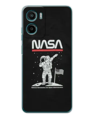 Чехол для Motorola Moto E15 с картинкой «NASA — шагаем по Луне» Чехол для Motorola Moto E15 с картинкой «NASA — шагаем по Луне»