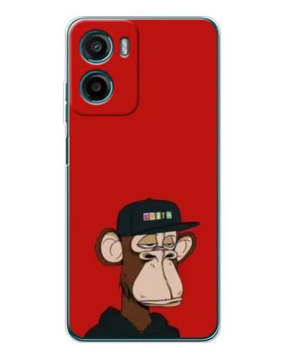 Чехол для Motorola Moto E15 с картинкой «Bored Ape — красный фон» Чехол для Motorola Moto E15 с картинкой «Bored Ape — красный фон»