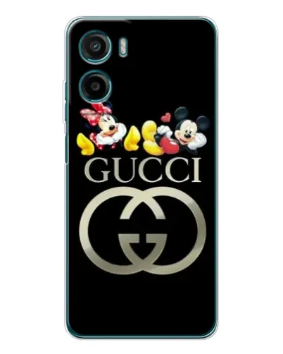 Чехол для Motorola Moto E15 с картинкой «Gucci — герои Disney»