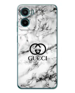 Чехол для Motorola Moto E15 с картинкой «Gucci — мраморный шик»