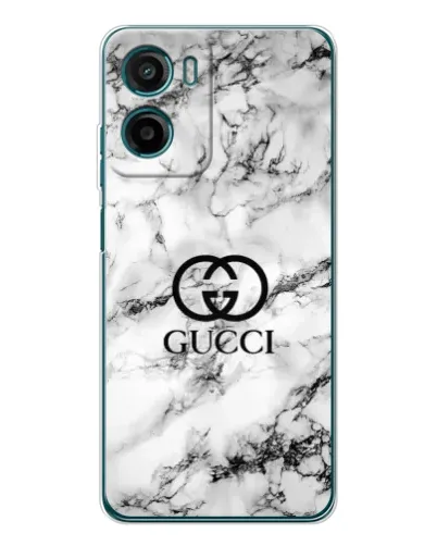 Чехол для Motorola Moto E15 с картинкой «Gucci — мраморный шик»