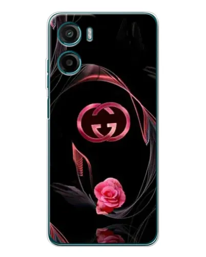 Чехол для Motorola Moto E15 с картинкой «Gucci — неоновая роза»