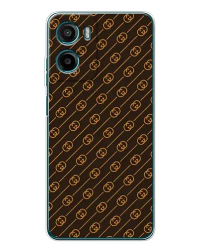 Чехол для Motorola Moto E15 с картинкой «Gucci — золотые диагонали»