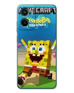 Чехол для Motorola Moto E15 с картинкой «Губка Боб Minecraft» Чехол для Motorola Moto E15 с картинкой «Губка Боб Minecraft»