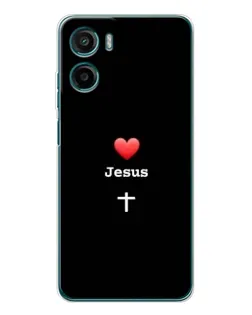 Чехол для Motorola Moto E15 с картинкой «Сердце - Jesus»