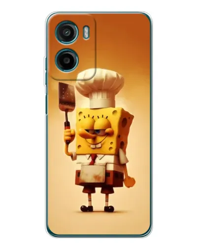 Чехол для Motorola Moto E15 с картинкой «Губка Боб повар»