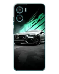 Чехол для Motorola Moto E15 с картинкой «Темный Mercedes AMG»