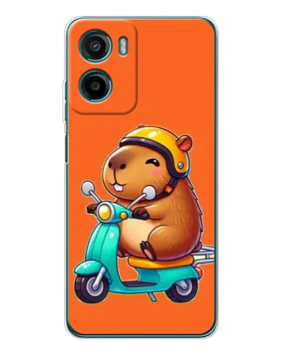 Чехол для Motorola Moto E15 с картинкой «Капибара на скутере»