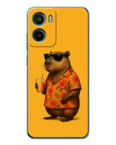 Чехол для Motorola Moto E15 с картинкой «Капибара на отдыхе»