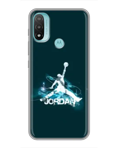Чехол для Motorola MOTO E20 с картинкой «Jordan Blue Fire»