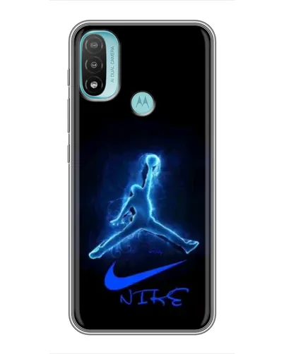 Чехол для Motorola MOTO E20 с картинкой «Jordan Neon Blue»