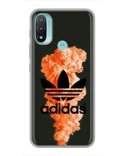 Чохол для Motorola MOTO E20 з картинкою «Помаранчевий дим Adidas»