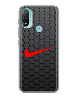 Чехол для Motorola MOTO E20 с картинкой «Nike — карбоновая сетка»