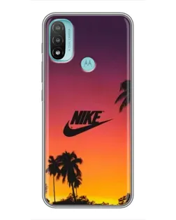 Чехол для Motorola MOTO E20 с картинкой «Nike на закате солнца»