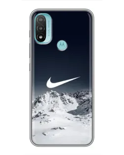 Чехол для Motorola MOTO E20 с картинкой «Nike — зимние горы»