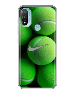 Чехол для Motorola MOTO E20 с картинкой «Теннисные мячи Найк»