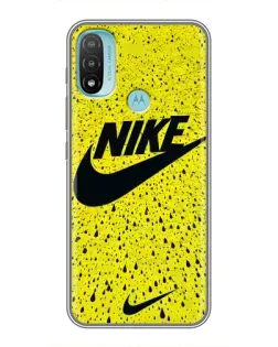 Чехол для Motorola MOTO E20 с картинкой «Желтый текстурный Nike»