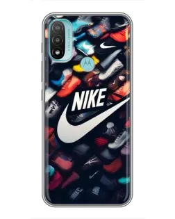 Чехол для Motorola MOTO E20 с картинкой «Коллекция кроссовок Nike»