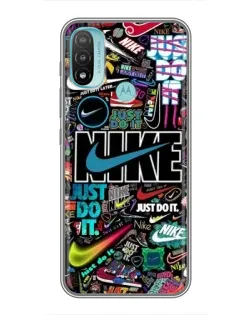 Чехол для Motorola MOTO E20 с картинкой «Яркий коллаж Nike»
