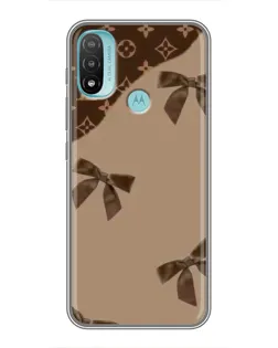 Чохол для Motorola MOTO E20 з картинкою «LV — кавовий атлас»
