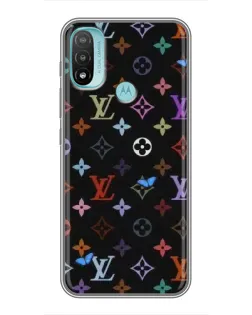 Чохол для Motorola MOTO E20 з картинкою «Кольорова монограма LV»