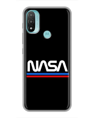 Чехол для Motorola MOTO E20 с картинкой «NASA — классика Red Blue»